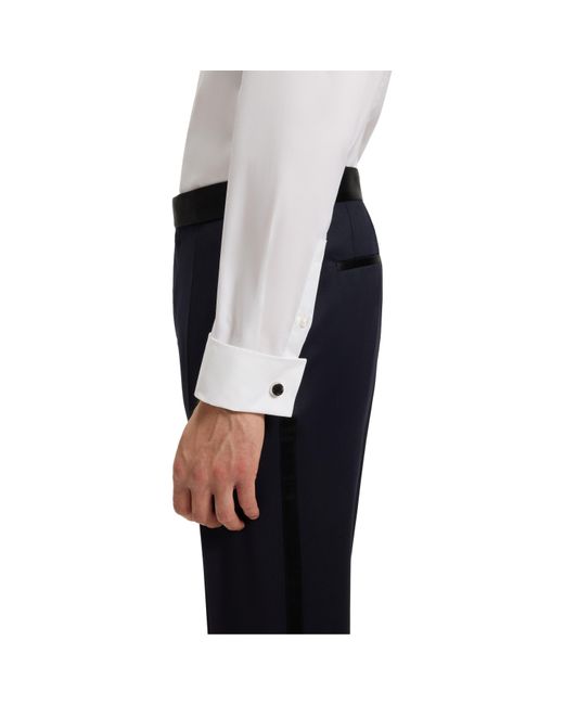 Boss White Long Sleeve Plain Shirt for men