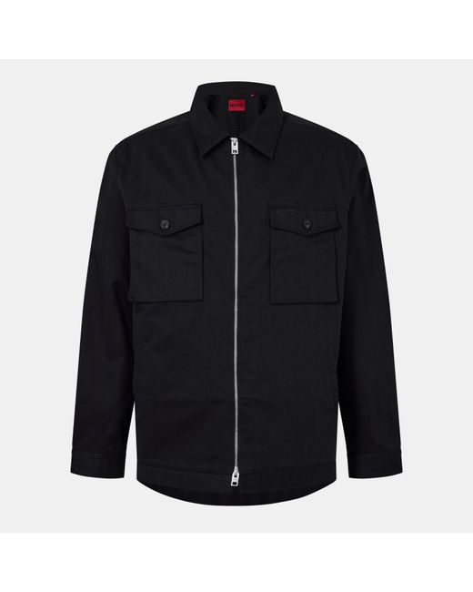 HUGO Blue Efilos Long Sleeve Oxford Shirt for men