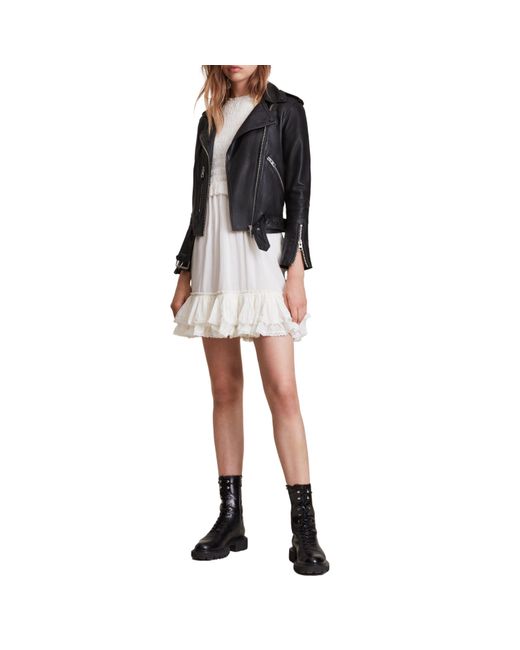 AllSaints Black Balfern Leather Biker Jacket
