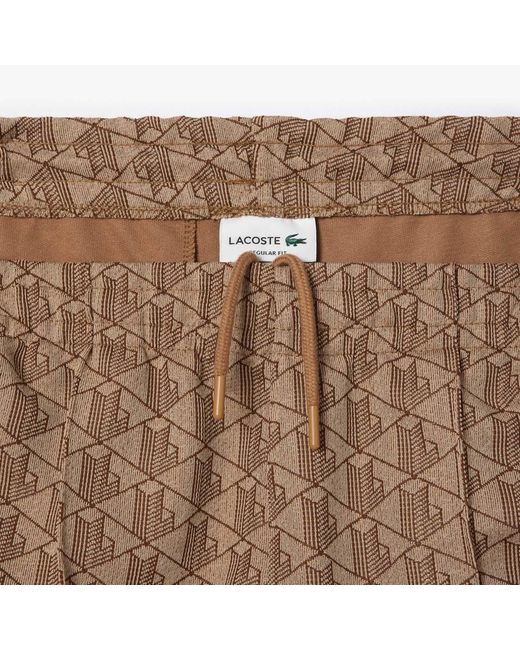 Lacoste Brown Paris Monogram Sweatpants for men