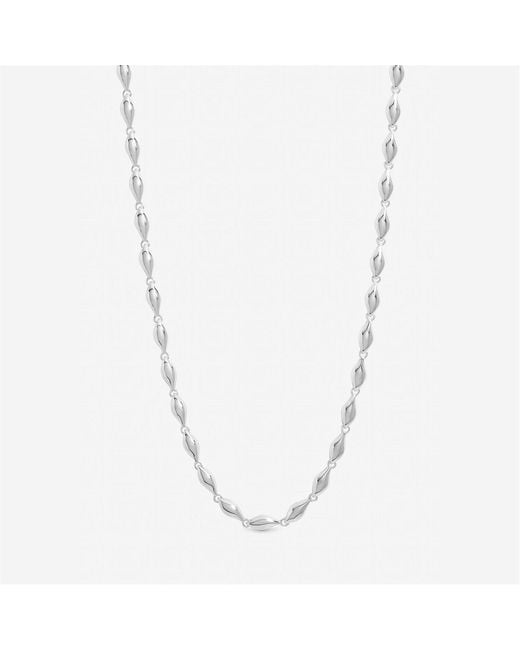 Inicio Metallic Sterling Plated Wave Necklace