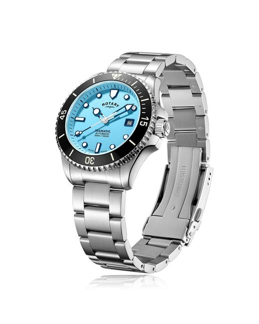 Rotary Metallic Seamatic Watch for men