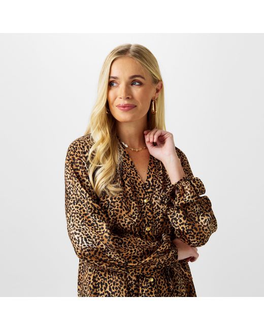 Biba Brown Button Through Blouse