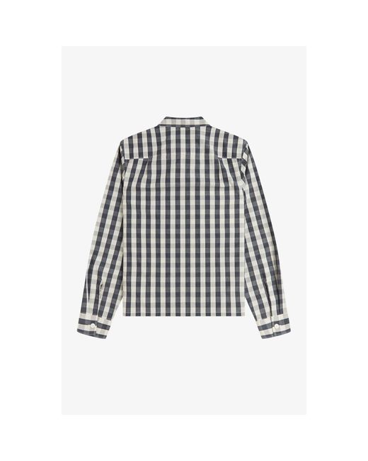Fred Perry Black Long Sleeve Patterned Shirt for men