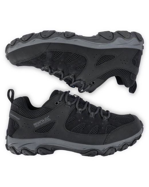 Regatta Black Edgepoint Iv Low Waterproof Walking Shoes for men