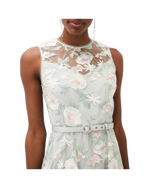 Phase Eight Gray Aria Embroidered Fit And Flare Dress