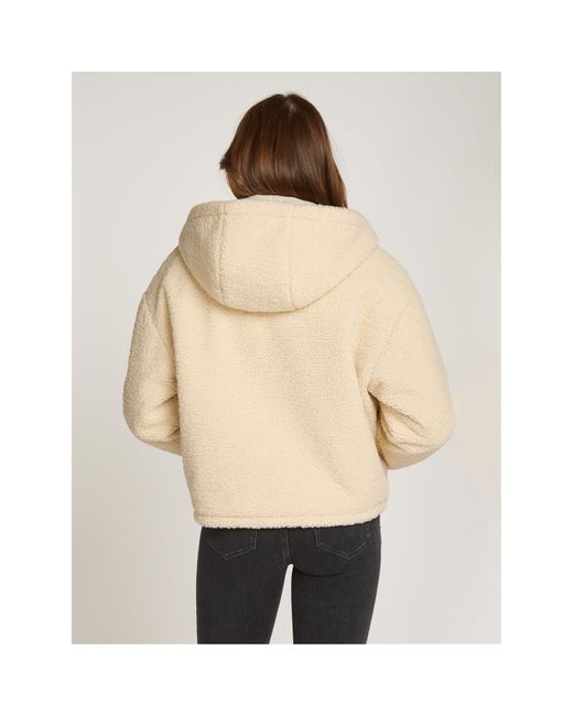 Calvin Klein Natural Sherpa Recycled Polyester Relaxed Fit Shearling Jacket