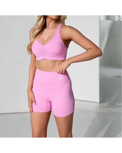 Gym King Pink Scrunch Bubblegum Low Impact Sports Bra
