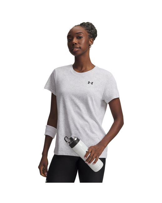 Under Armour Gray Tech Texture Short Sleeve Performance Gym Top