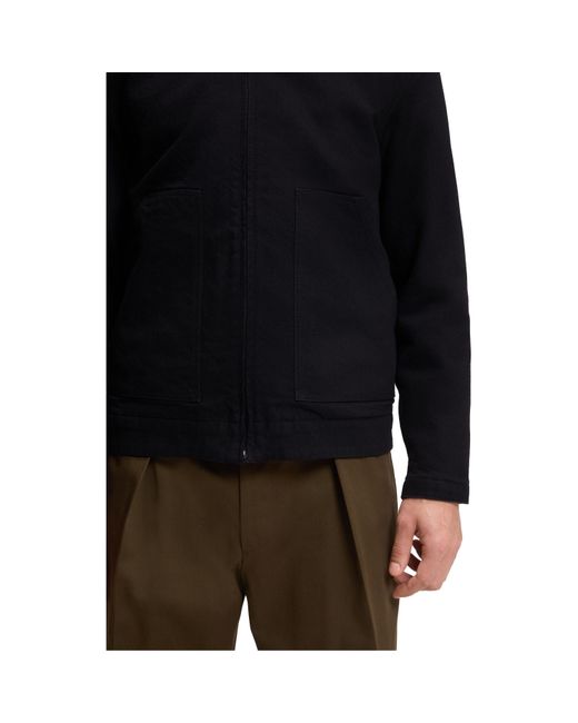 Boss Black Hbb Double Breasted Cotton Long Sleeve Denim Jacket for men