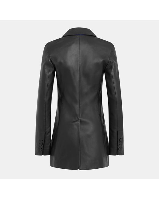 Off-White c/o Virgil Abloh Black Genuine Leather Tailored Fit Leather Jacket
