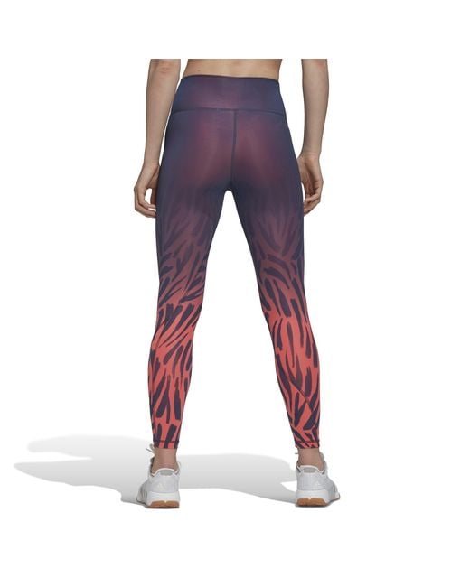 Adidas Purple Optime Fierce Training 7/8 Tights