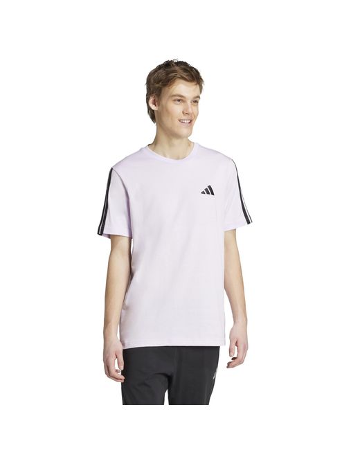 Adidas White Essentials 3-Stripes T-Shirt for men