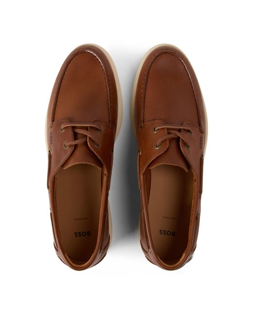 Boss Brown Boat Shoes for men