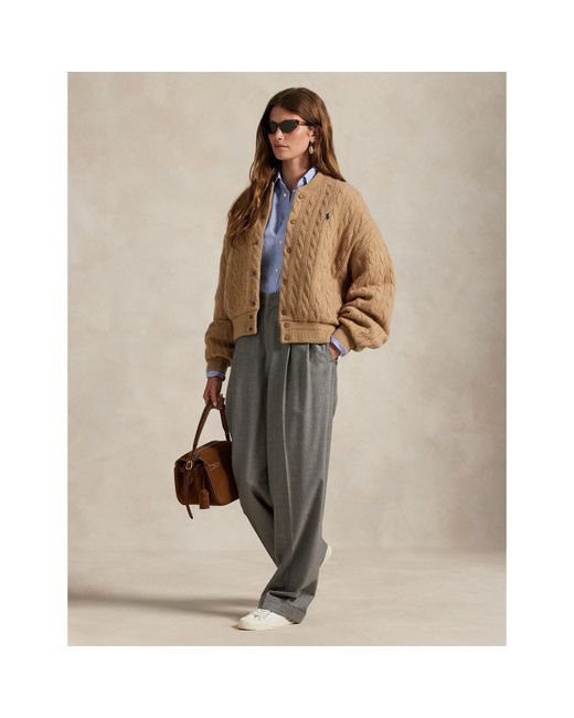Polo Ralph Lauren Natural American Style Ribbed Trim Bomber Jacket