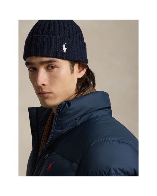 Polo Ralph Lauren Blue El Cap Water Resistant Duck Down Detachable Hood Short Puffer Jacket for men