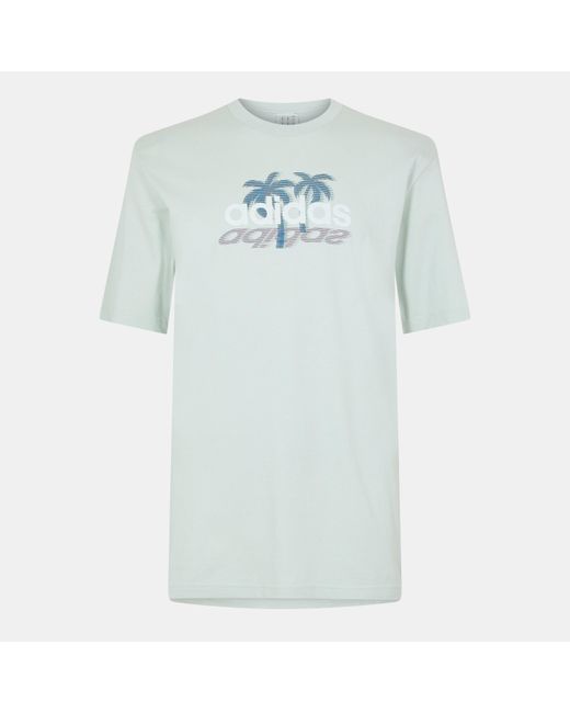 Adidas Blue Graphic Logo T-Shirt for men