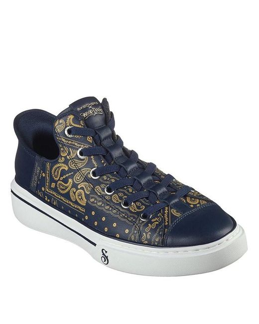Skechers Blue Print Leather Mid-top Lace for men