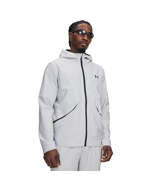 Under Armour Gray Unstoppable Woven Jacket Halo for men
