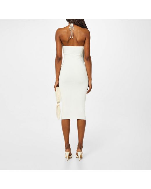 Amiri White Knitted Midi Dress