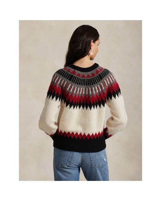 Polo Ralph Lauren Red Fair Isle Crew Neck Jumper