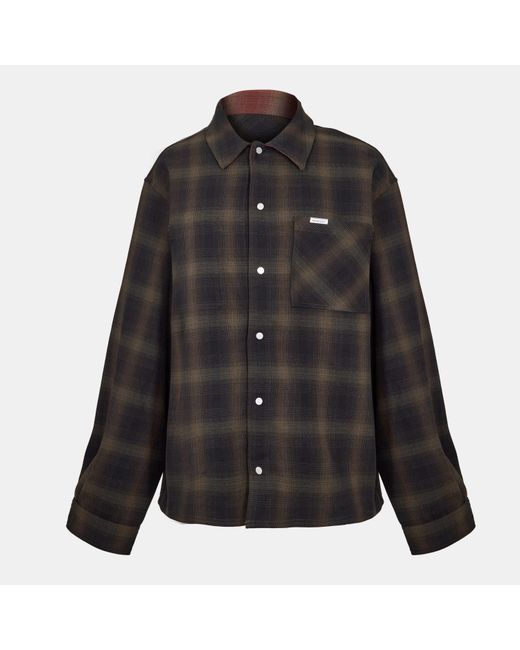 Represent Black Long-Sleeve Patterned Shirt for men