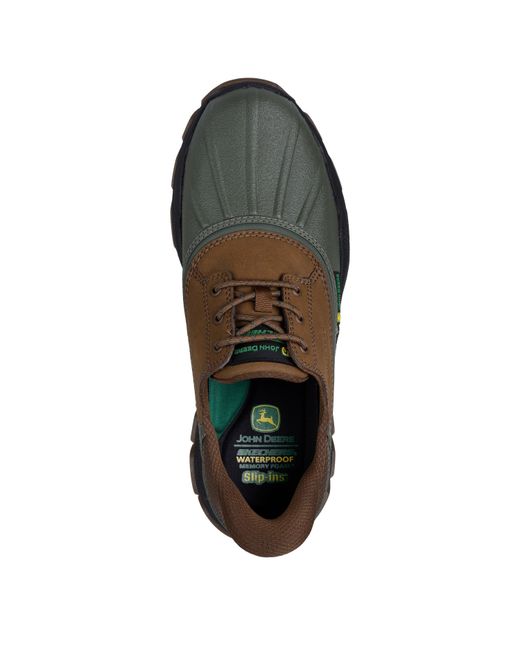 Skechers Brown John Deere Slip-Ins Waterproof Duck Steel Toe Cap Boots for men