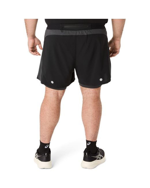 Asics Black Road 2N1 5In Short Running for men