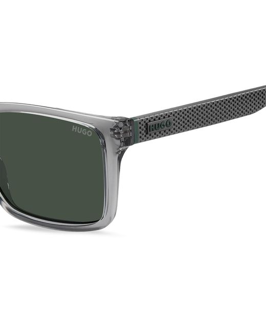 HUGO Green Rectangular Wayfarer Sunglasses for men
