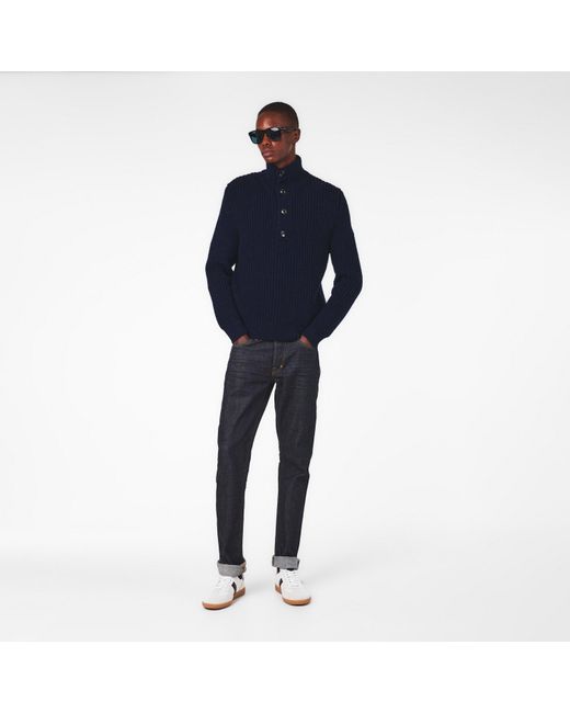 Tom Ford Blue Tailored Fit Crew Neck Jumper for men
