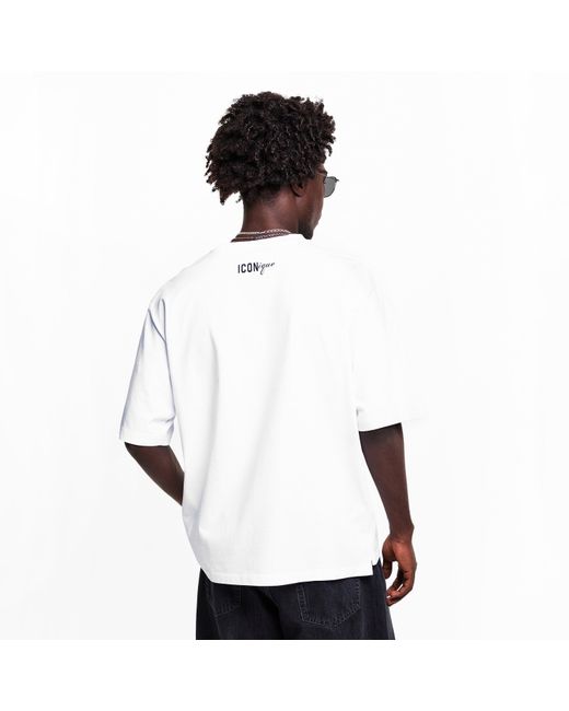 DSquared² White Dsq Cap Oversized T-Shirt for men