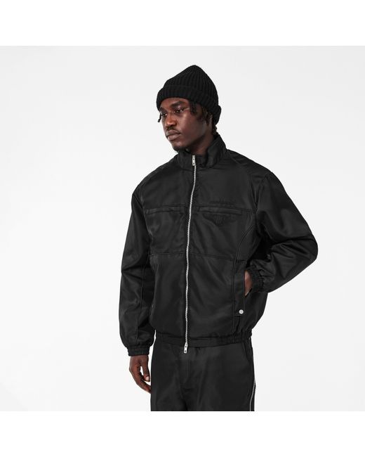 Represent Black 'S Ribbed Collar Bomber Jacket for men