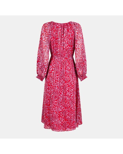 French Connection Red Calista Midi A-Line Dress