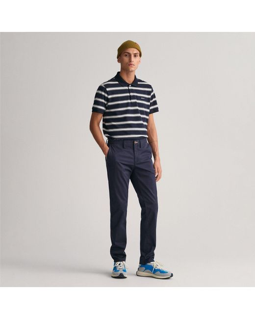 Gant Blue Slim Fit Twill Chinos for men