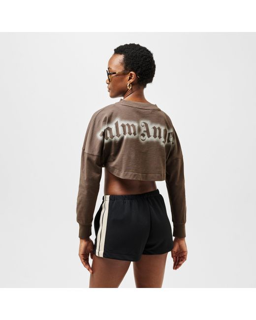 Palm Angels Brown Neon Logo Long Sleeve T-Shirt