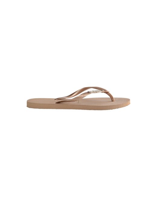 Havaianas Brown Hav. Slim Metal Logo And Crystal Ro Flip Flops
