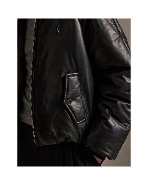 Polo Ralph Lauren Black Bomber Leather Jacket