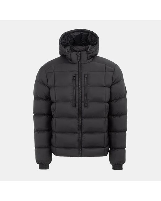 Pretty Green Black Baffle Puffer Jacket for men