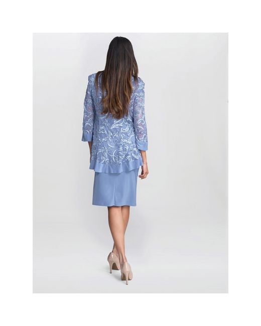 Gina Bacconi Blue Beverley Soutache Dress And Jacket