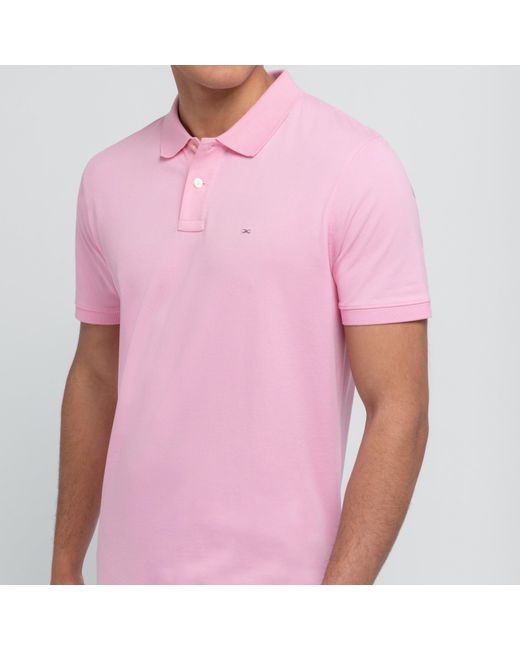 Eden Park Pink Stretch Pima Cotton Polo for men