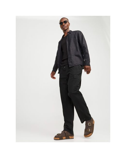 Jack & Jones Black Karl Cargo Trousers for men
