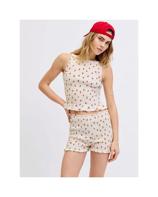JJXX Pink Smock Peplum Top