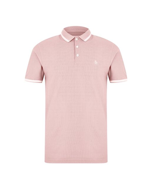 Original Penguin Pink Op Tipped Polo Shirt for men
