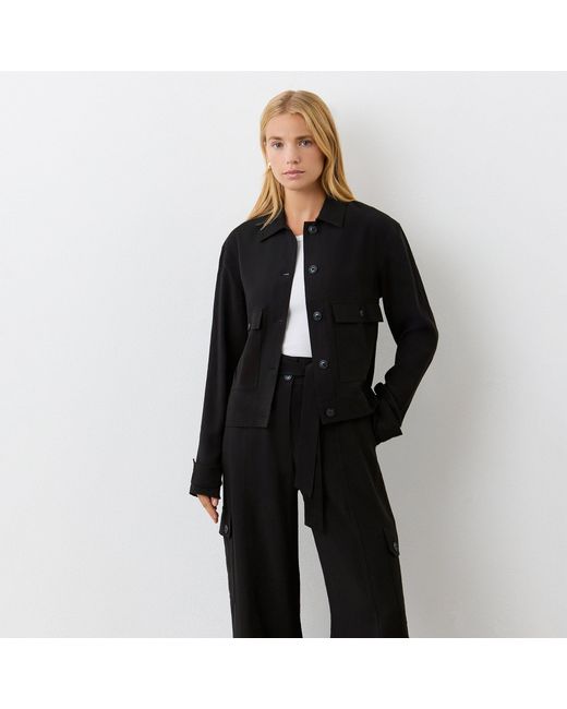 Finery London Black Alexa Relaxed Overshirt