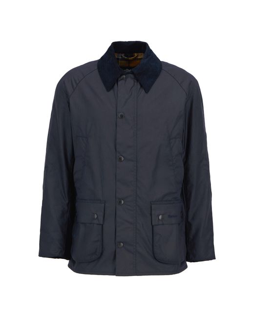 Barbour Blue Ashby Water Resistant Windproof Long Sleeve Wax Jacket for men