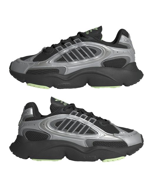 Adidas Originals Black Ozmillen Chunky Platform Low-Top Trainers
