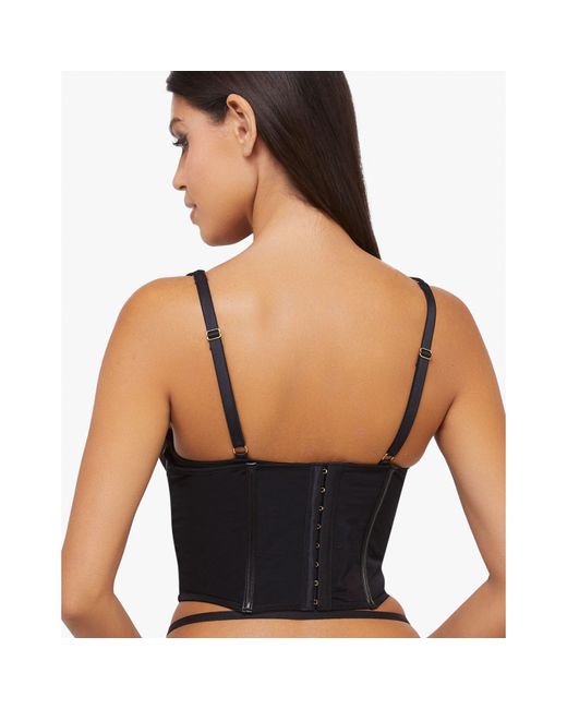 Wolf & Whistle Black Maeve Vegan Leather Underbust Corset