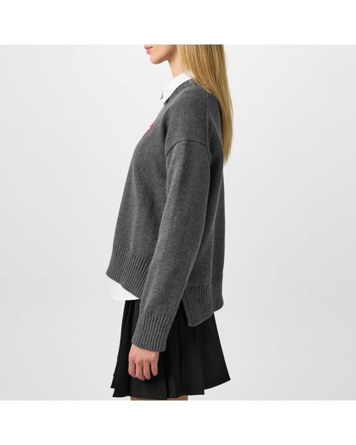 Guess Gray S Triangle Knit Jumpers Cobbleston Hthr 10