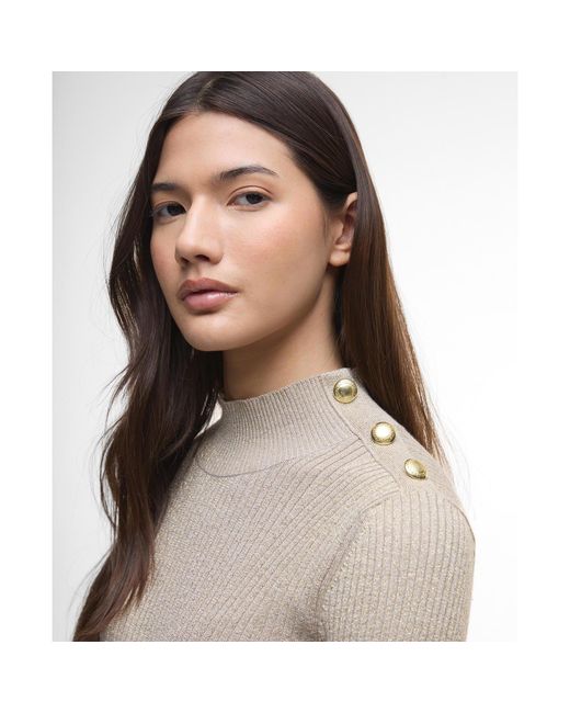 Barbour Gray Stella Ribbed Jumper