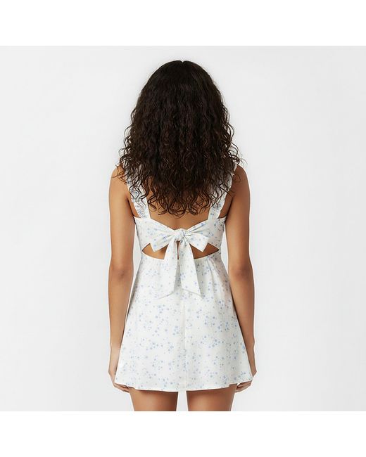 Jack Wills White Patterned Tie Back Dress